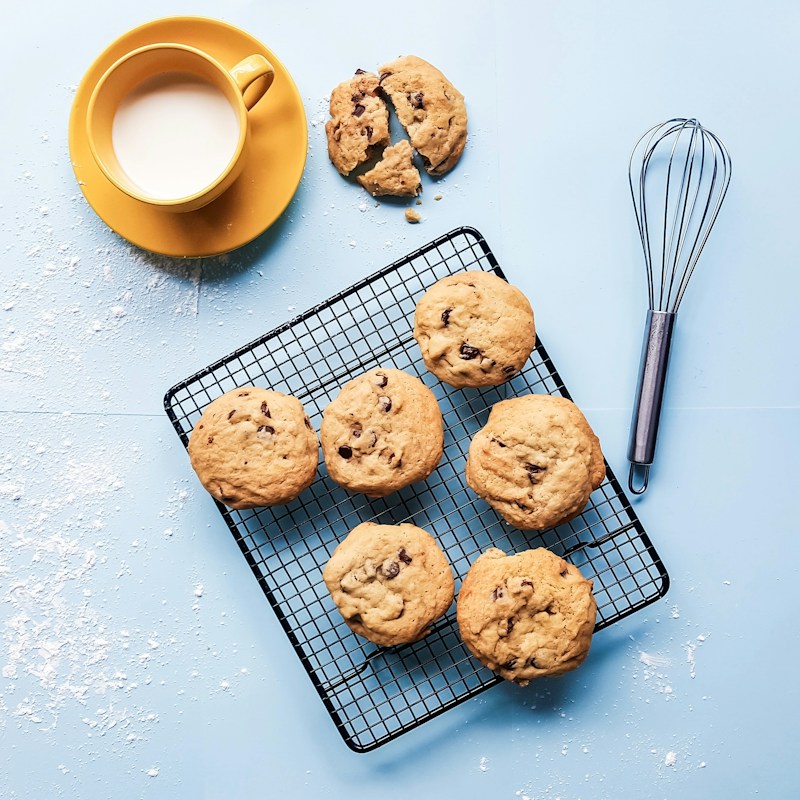 Fresh homemade cookies and a cup of tea